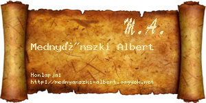 Mednyánszki Albert névjegykártya